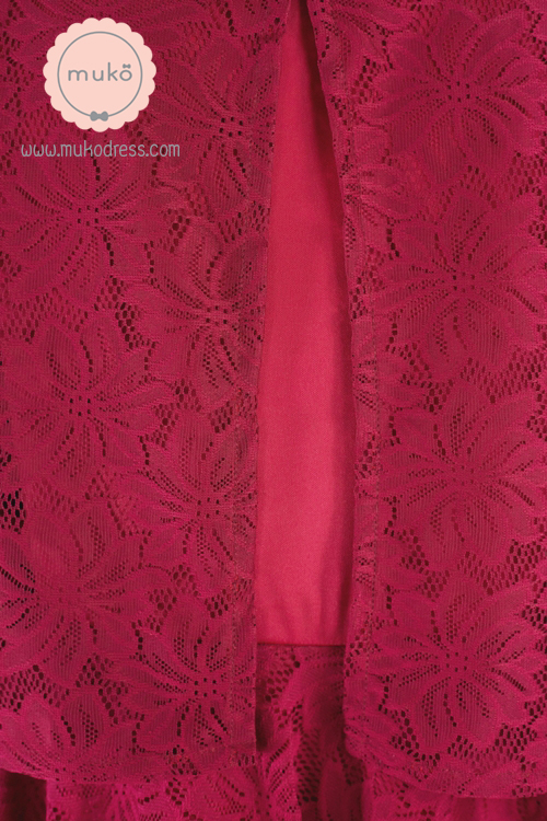 Muko Nico Lace Dress เดรสคลุมท้อง เปิดให้นม DZ22-003 แดง