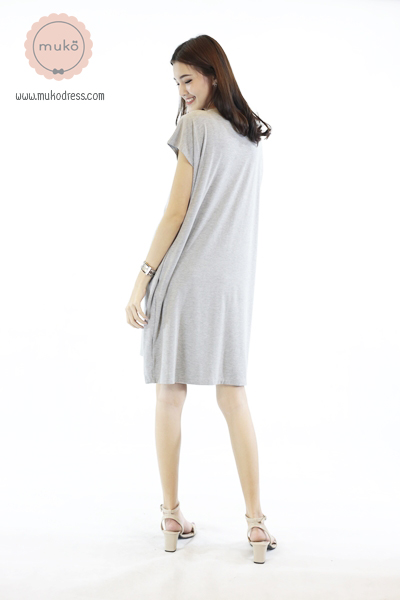 Muko Buttercup ชุดให้นม คลุมท้อง DR16-008 เทาอ่อนล้วน Muko Buttercup ชุดให้นม คลุมท้อง DR16-008 เทาอ่อนล้วน