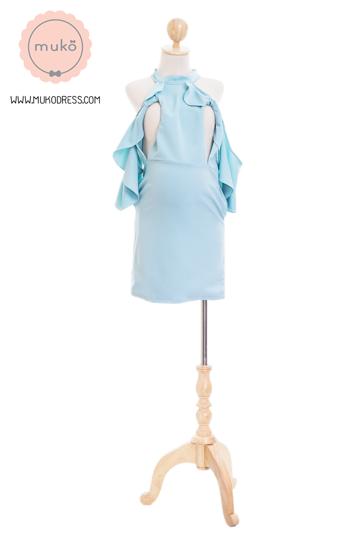 Muko Evelyn เดรสเปิดให้นม คลุมท้อง DZ39-007M ฟ้า