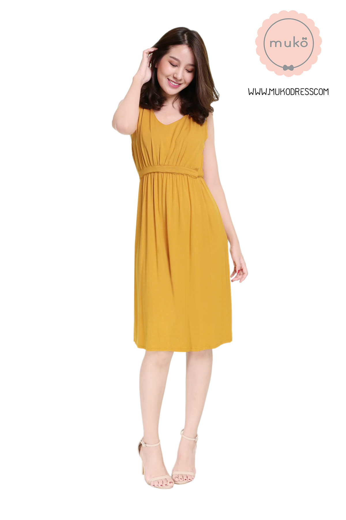 Muko Little Brownie (ชุดยาว 42”) เดรสให้นม คลุมท้อง DR07-019 เหลืองมัสตาร์ด Muko Little Brownie (ชุดยาว 42”) เดรสให้นม คลุมท้อง DR07-019 เหลืองมัสตาร์ด