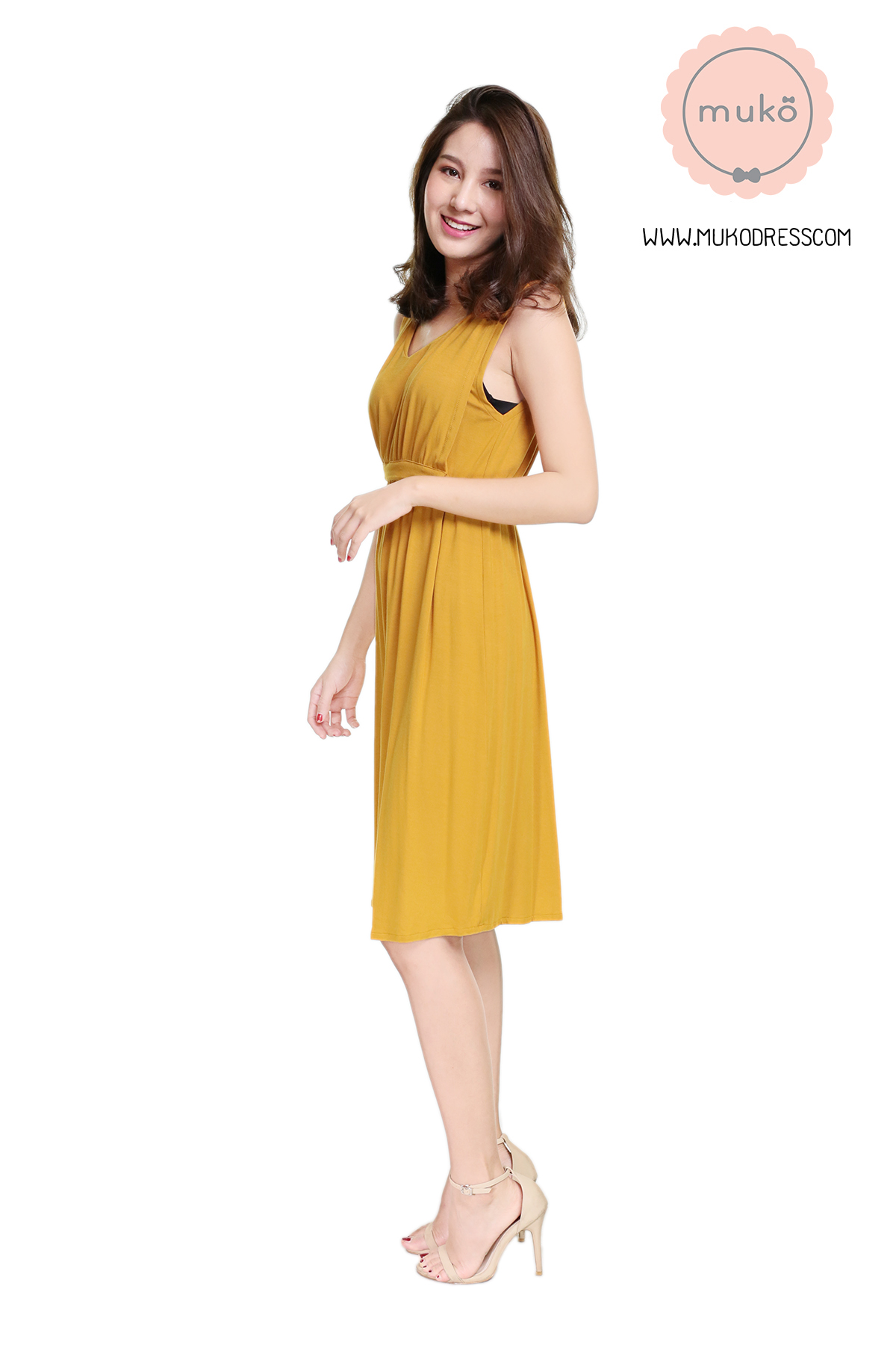 Muko Little Brownie (ชุดยาว 42”) เดรสให้นม คลุมท้อง DR07-019 เหลืองมัสตาร์ด Muko Little Brownie (ชุดยาว 42”) เดรสให้นม คลุมท้อง DR07-019 เหลืองมัสตาร์ด