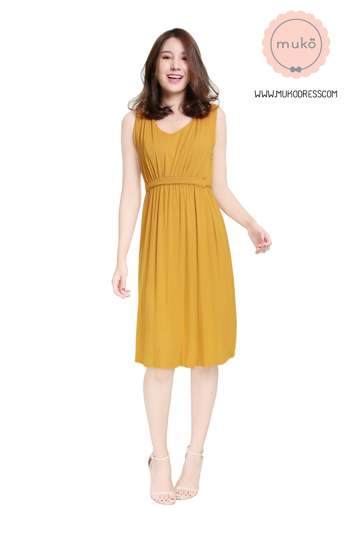 Muko Little Brownie (ชุดยาว 42”) เดรสให้นม คลุมท้อง DR07-019 เหลืองมัสตาร์ด Muko Little Brownie (ชุดยาว 42”) เดรสให้นม คลุมท้อง DR07-019 เหลืองมัสตาร์ด