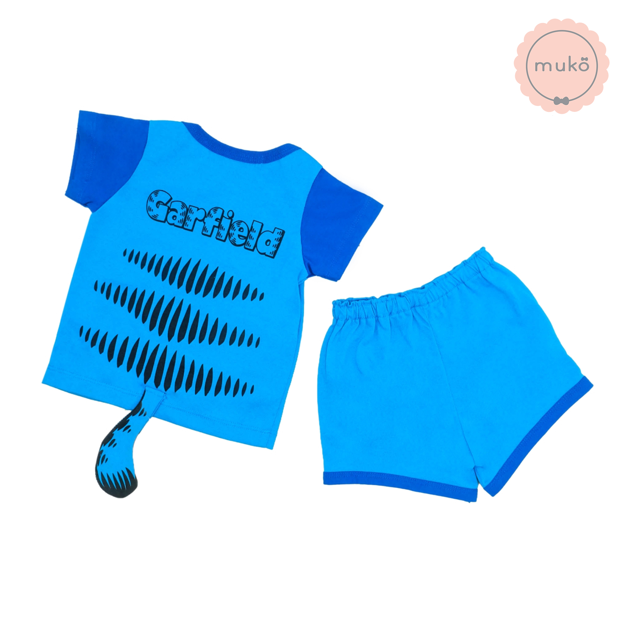 ชุดเบบี้ 6-12 เดือน แขนสั้น-ขาสั้น (M=80) MGF047-32-L-Blue M ลายกาฟิวส์ Garfield