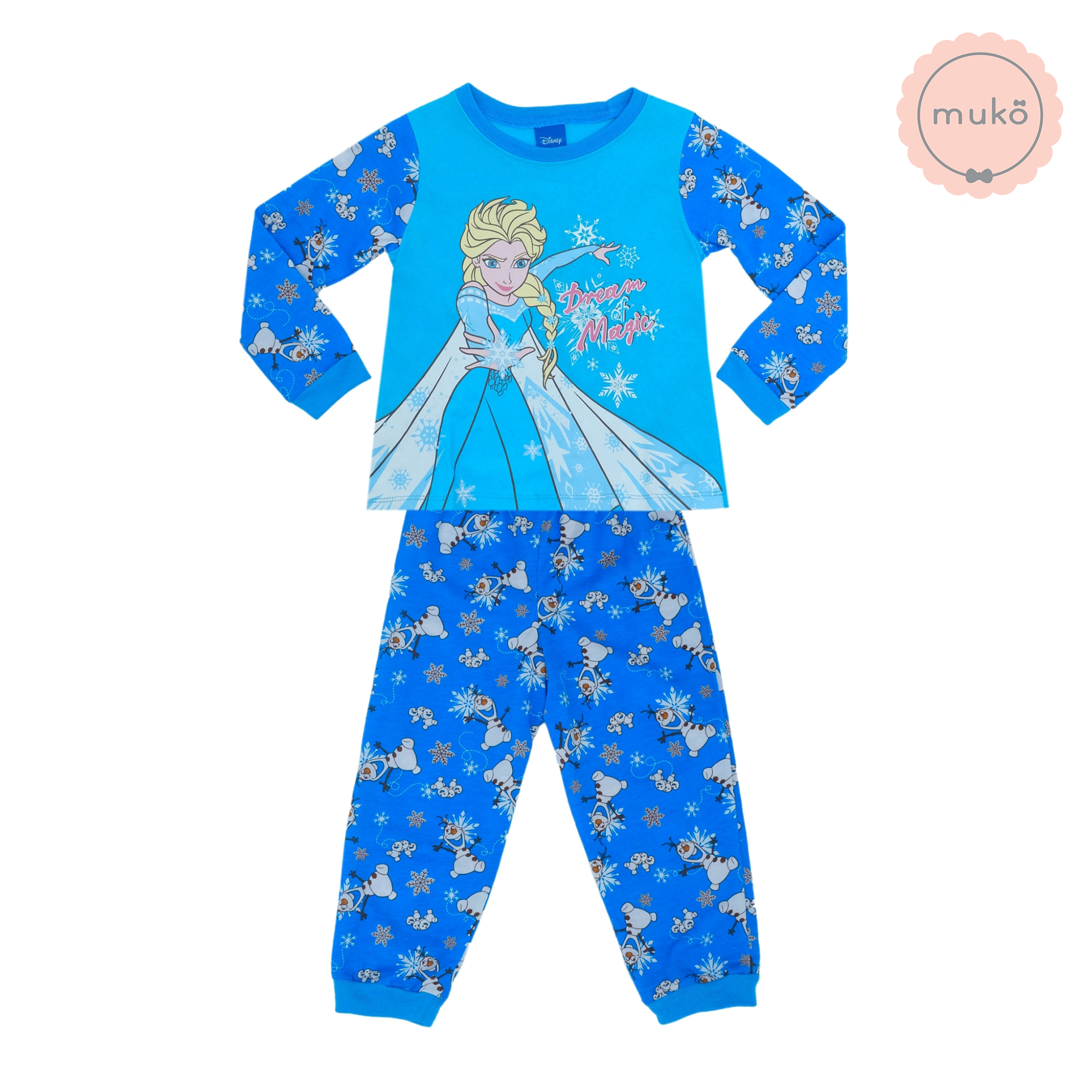 ชุดเด็ก 1-2 ขวบ แขนยาว-ขายาว (Size 2) DFZ127-30-3-Blue 2 ลาย เจ้าหญิงเอลซ่า Frozen สีฟ้า (ลายฟ้า)