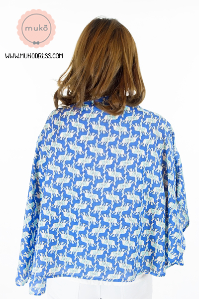 Muko Nursing Cover ผ้าคลุมให้นม AA04-015 เสื้อน้ำเงิน-เขียว