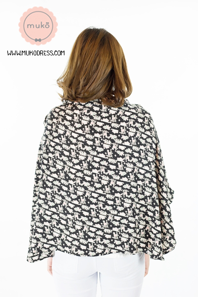 Muko Nursing Cover ผ้าคลุมให้นม AA04-016 ดำลายไก่
