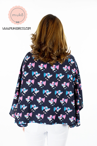 Muko Nursing Cover ผ้าคลุมให้นม AA04-017 กรมลายปลาชมพู