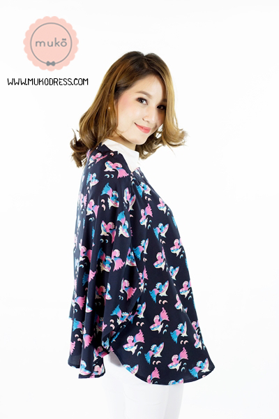 Muko Nursing Cover ผ้าคลุมให้นม AA04-017 กรมลายปลาชมพู