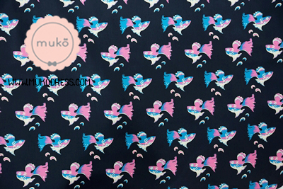 Muko Nursing Cover ผ้าคลุมให้นม AA04-017 กรมลายปลาชมพู