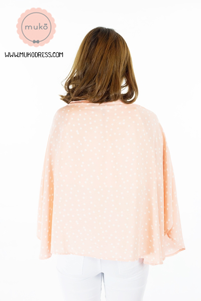 Muko Nursing Cover ผ้าคลุมให้นม AA04-018 ลายส้มจุดขาว