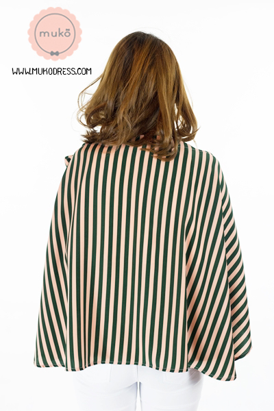 Muko Nursing Cover ผ้าคลุมให้นม AA04-020 ริ้วเขียว