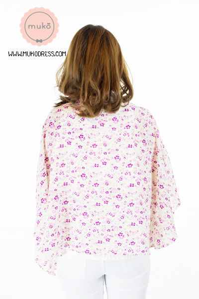 Muko Nursing Cover ผ้าคลุมให้นม AA04-021 ขาวดอกม่วง