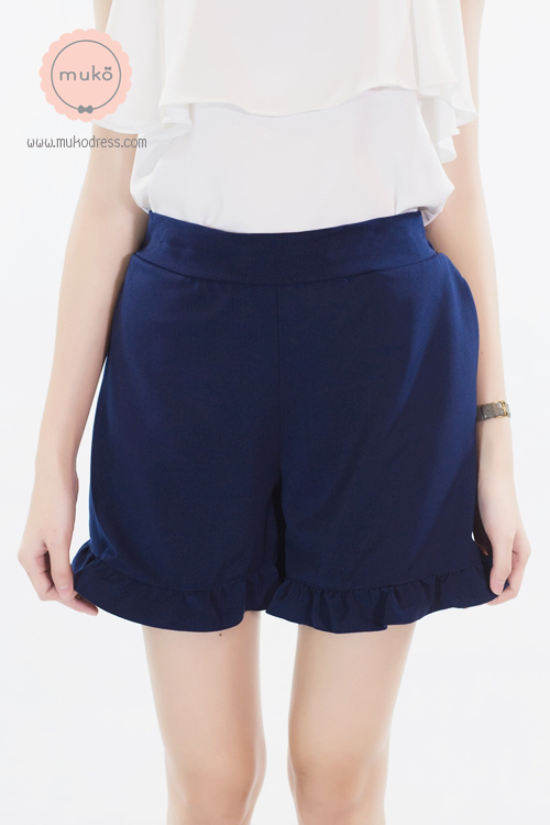 Muko Ellen  กางเกงขาสั้น ชายระบาย (หลังคลอด) BS03-003L สีกรม