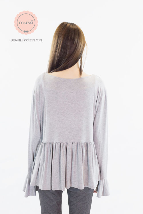 Muko Brooklyn Cardigan เสื้อคลุม แขนระบายอกระบาย AB05-001 สีเทาอ่อน Muko Brooklyn Cardigan เสื้อคลุม แขนระบายอกระบาย AB05-001 สีเทาอ่อน