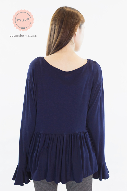 Muko Brooklyn Cardigan เสื้อคลุม แขนระบายอกระบาย AB05-002 สีกรม
