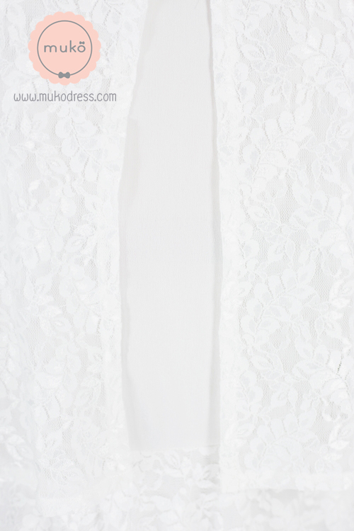 Muko Nico Lace Dress เดรสคลุมท้อง เปิดให้นม DZ22-007 ขาว Muko Nico Lace Dress เดรสคลุมท้อง เปิดให้นม DZ22-007 ขาว