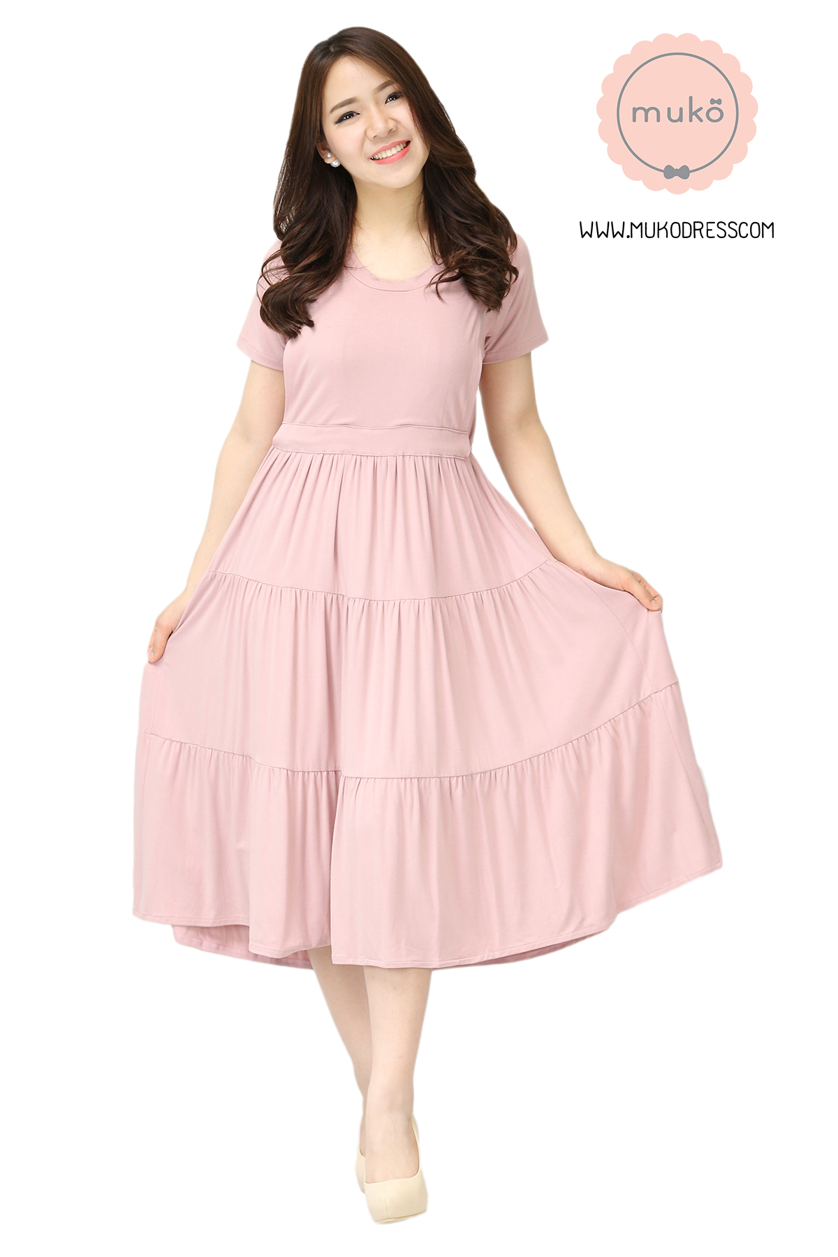 Muko Betty  เดรสให้นม คลุมท้อง  DR06-004 นู๊ด