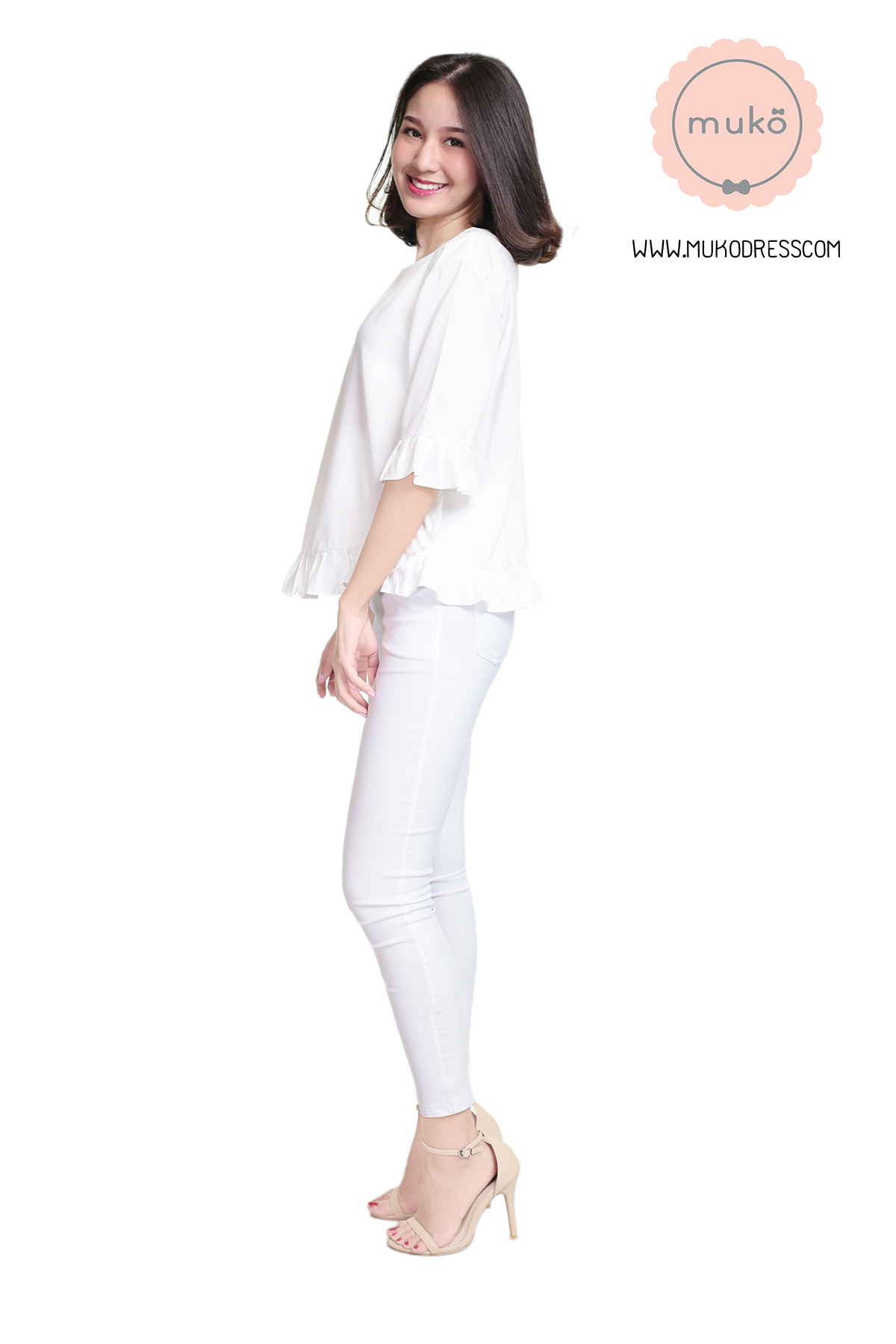 Muko Queens เสื้อให้นม คลุมท้อง BSL09-002 ขาว Muko Queens เสื้อให้นม คลุมท้อง BSL09-002 ขาว