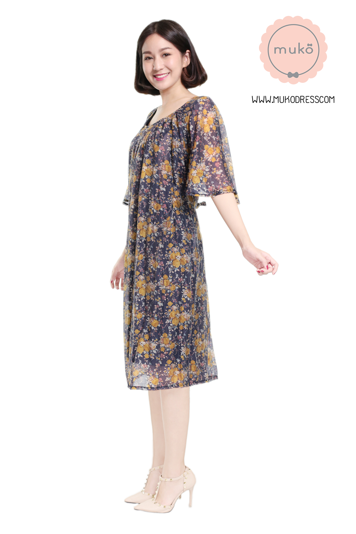 Muko Casey เดรสให้นม คลุมท้อง DZ25-003 ลายดอกสีเหลือง***(3ชุด1,200.-/6ชุด1,900.-) Muko Casey เดรสให้นม คลุมท้อง DZ25-003 ลายดอกสีเหลือง***(3ชุด1,200.-/6ชุด1,900.-)