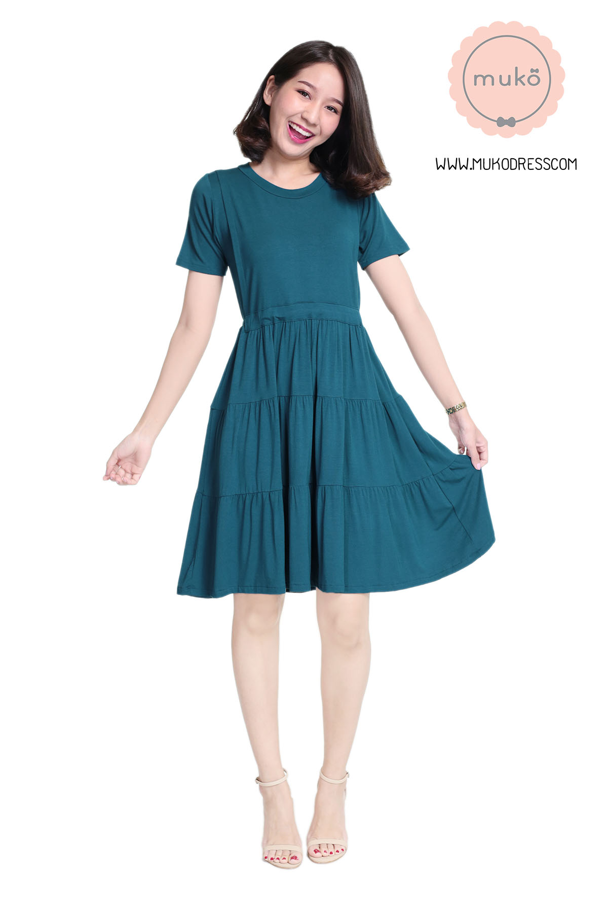 Muko Bello Betty เดรสให้นม คลุมท้อง DR02-021 ฟ้าทะเล Muko Bello Betty เดรสให้นม คลุมท้อง DR02-021 ฟ้าทะเล