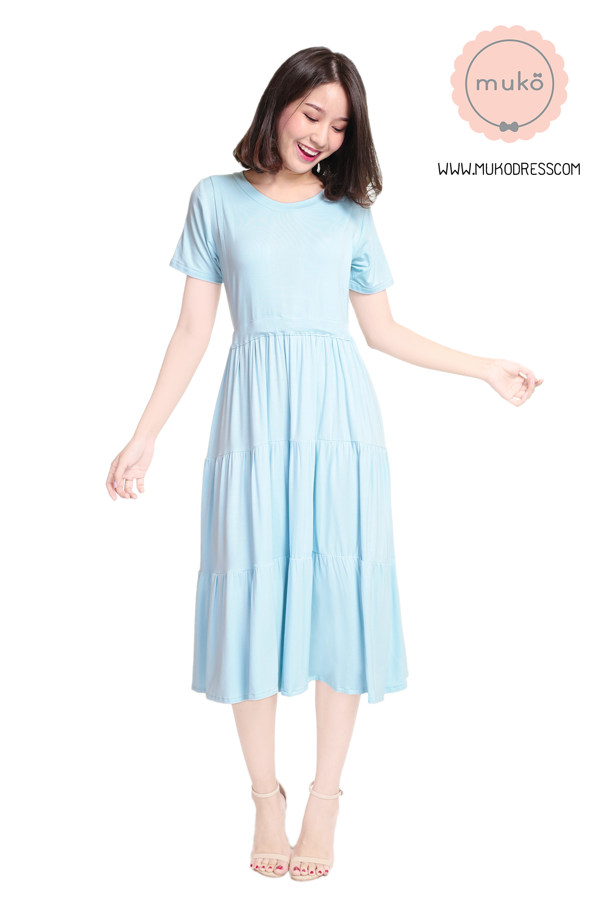 Muko Betty เดรสเปิดให้นม คลุมท้อง DR06-016 ฟ้านม Muko Betty เดรสเปิดให้นม คลุมท้อง DR06-016 ฟ้านม