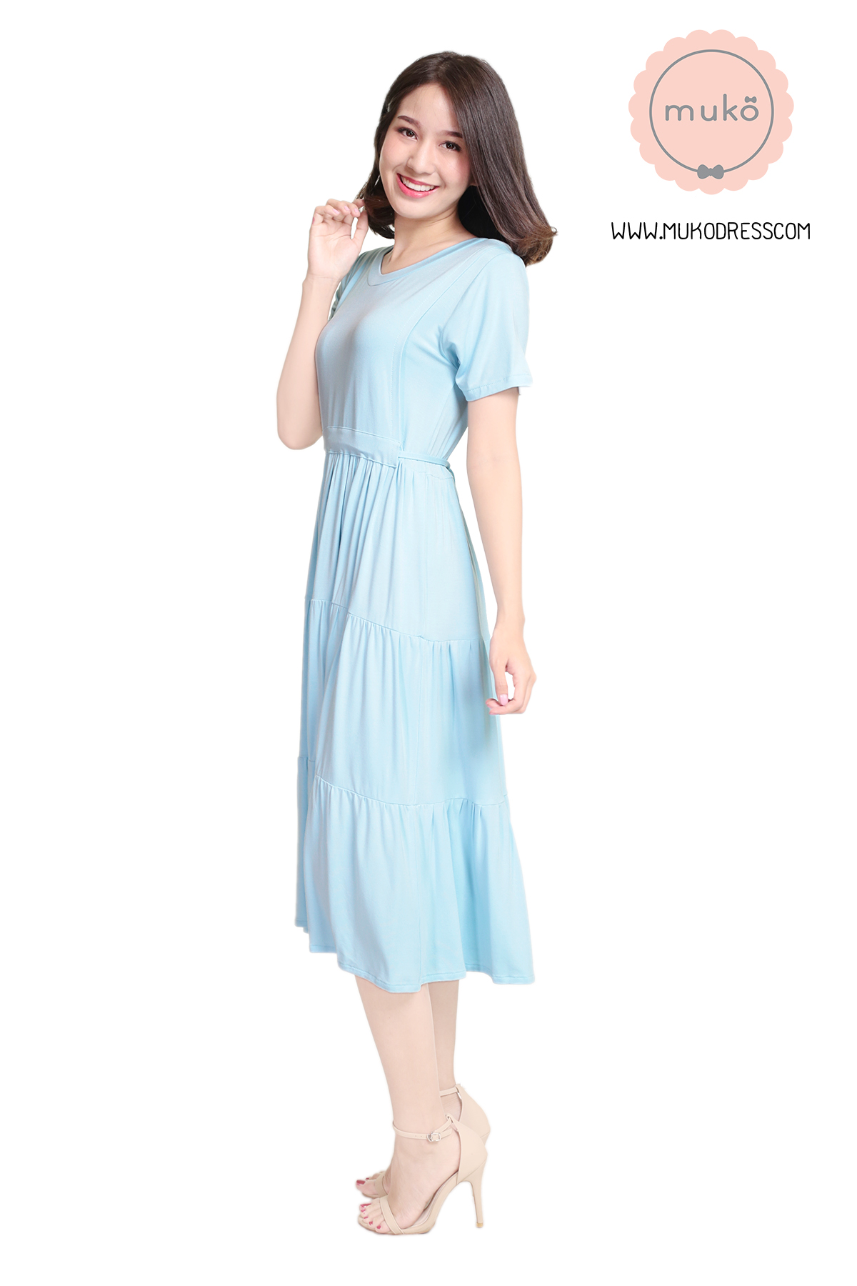 Muko Betty เดรสเปิดให้นม คลุมท้อง DR06-016 ฟ้านม Muko Betty เดรสเปิดให้นม คลุมท้อง DR06-016 ฟ้านม