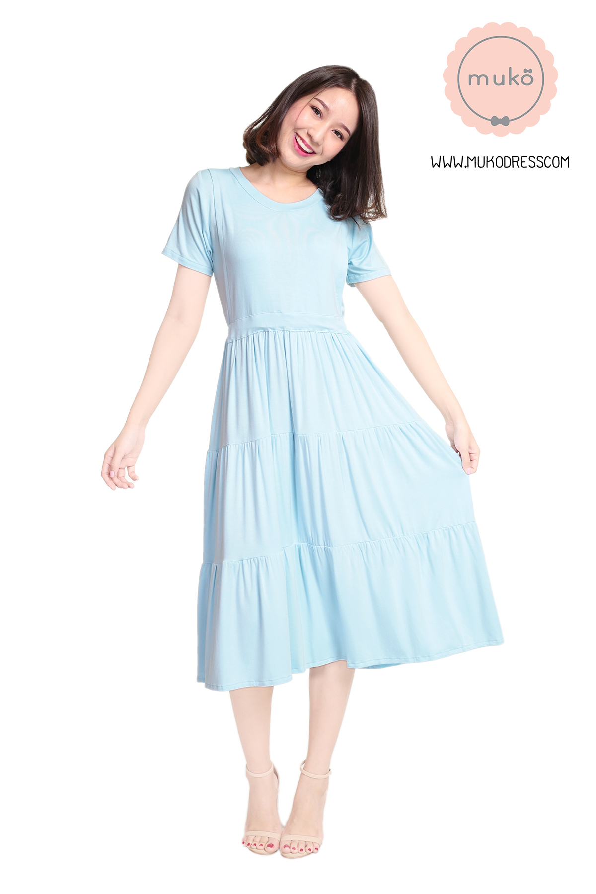 Muko Betty เดรสเปิดให้นม คลุมท้อง DR06-016 ฟ้านม Muko Betty เดรสเปิดให้นม คลุมท้อง DR06-016 ฟ้านม