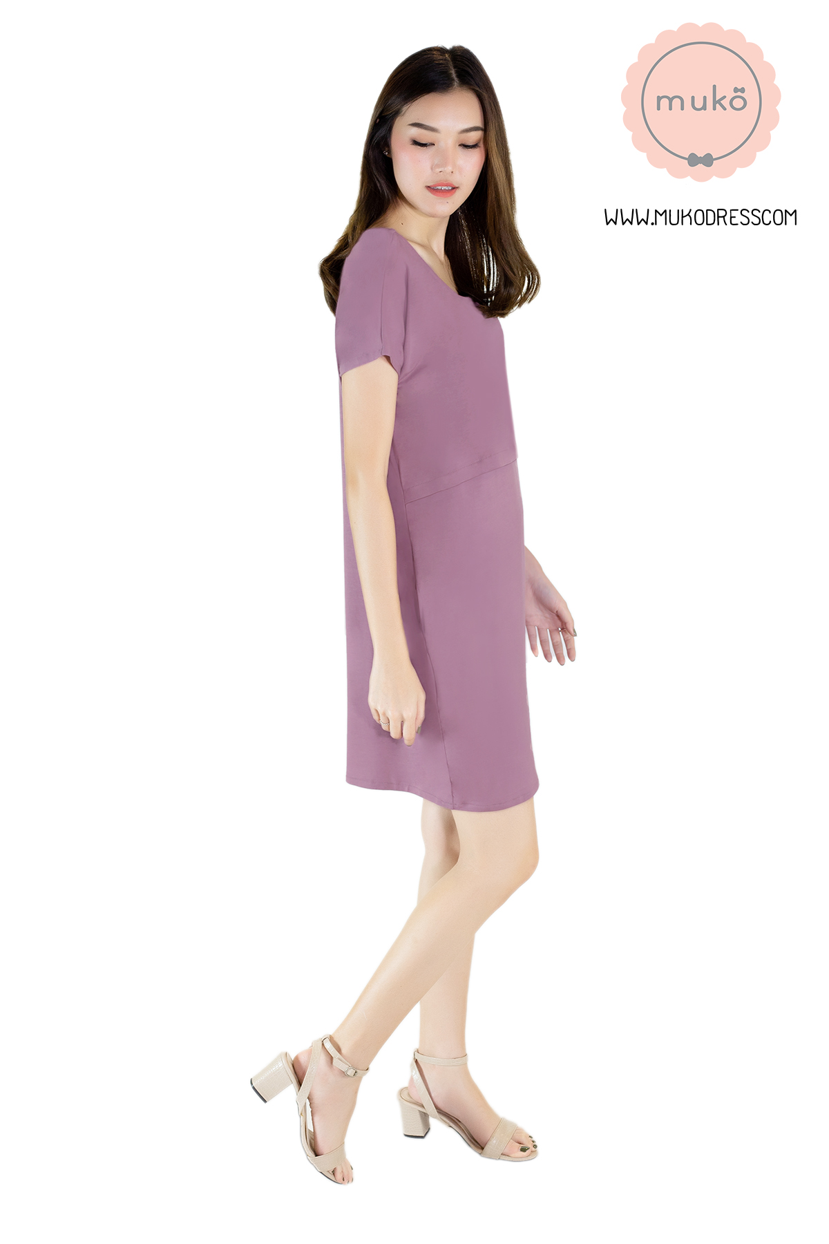 Muko Aya Jane เดรสให้นม คลุมท้อง DR15-011 กะปิ