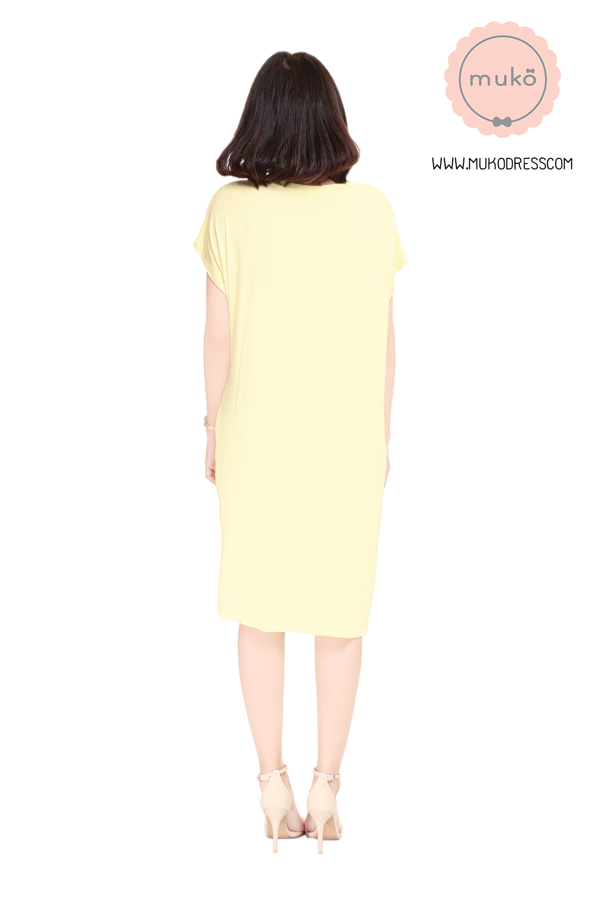 Muko ButterCup เดรสให้นม คลุมท้อง DR16-025 เหลือง-ฟ้า
