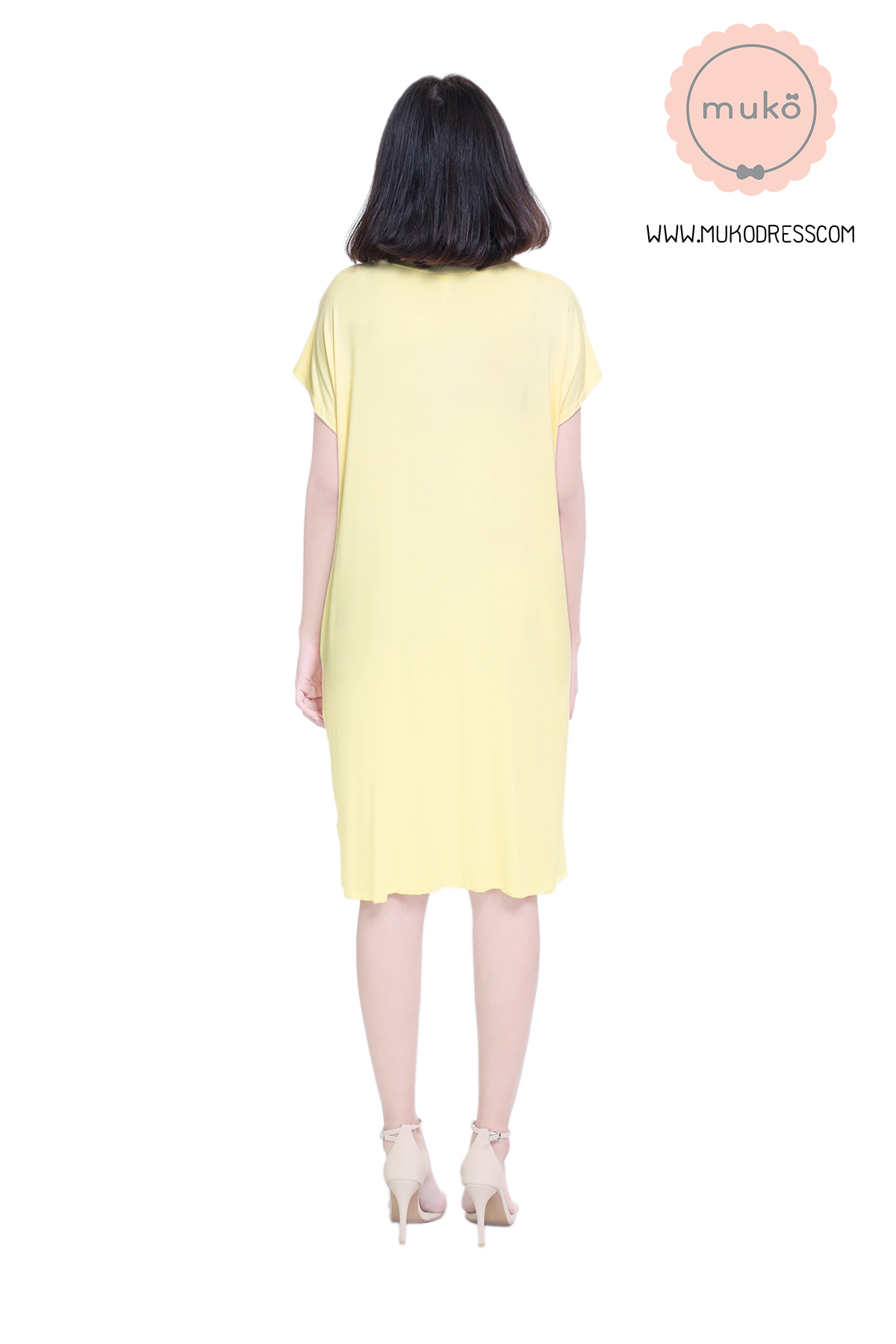 Muko ButterCup เดรสให้นม คลุมท้อง DR16-027 เหลือง-นู๊ด