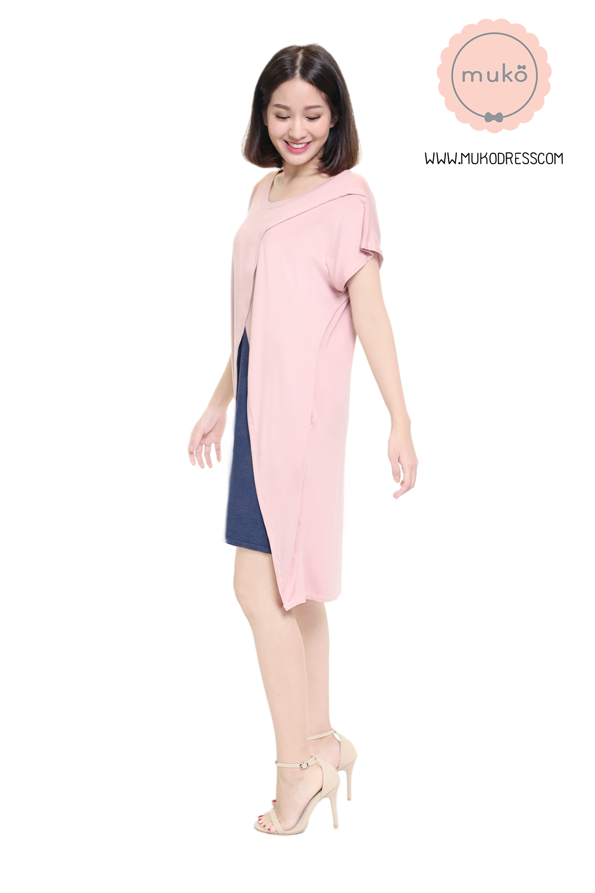 Muko ButterCup เดรสให้นม คลุมท้อง DR16-030 นู๊ด-ยีนส์