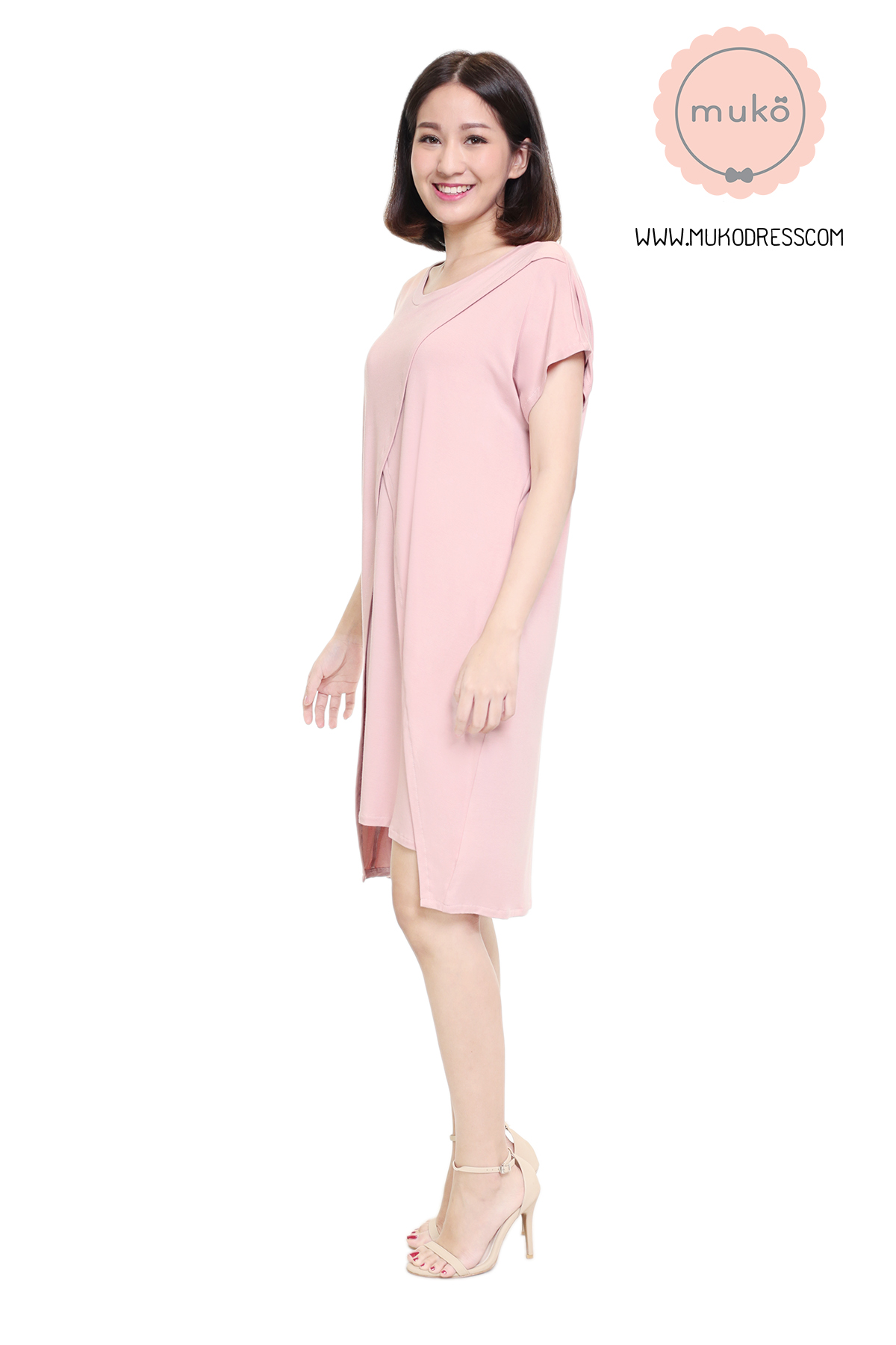 Muko ButterCup เดรสให้นม คลุมท้อง DR16-031 นู๊ด Muko ButterCup เดรสให้นม คลุมท้อง DR16-031 นู๊ด