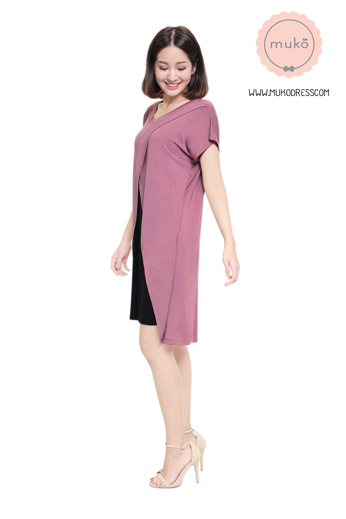 Muko ButterCup เดรสให้นม คลุมท้อง DR16-032 กะปิ-ดำ Muko ButterCup เดรสให้นม คลุมท้อง DR16-032 กะปิ-ดำ