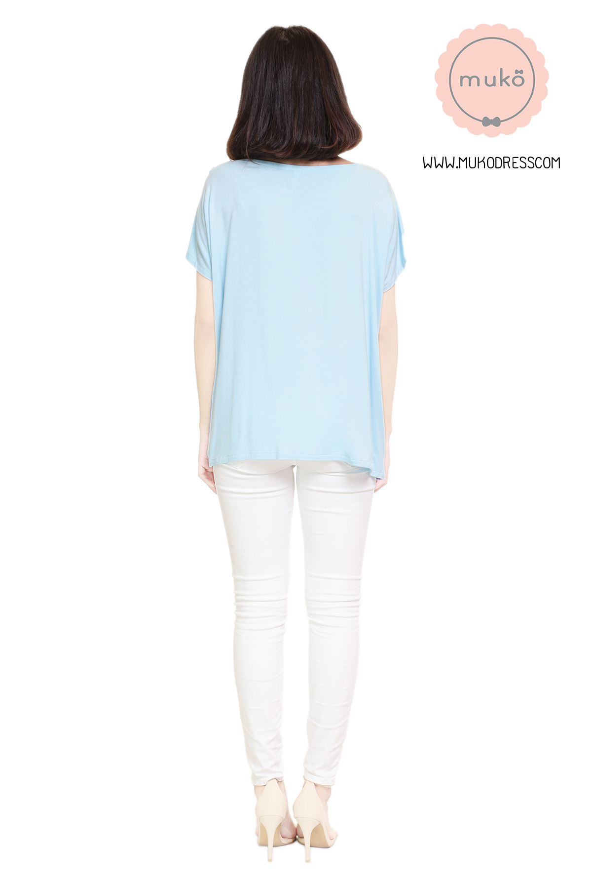 Muko Mila  เสื้อให้นม คลุมท้อง TC12-045 ฟ้า-ม่วงท๊อฟฟี่