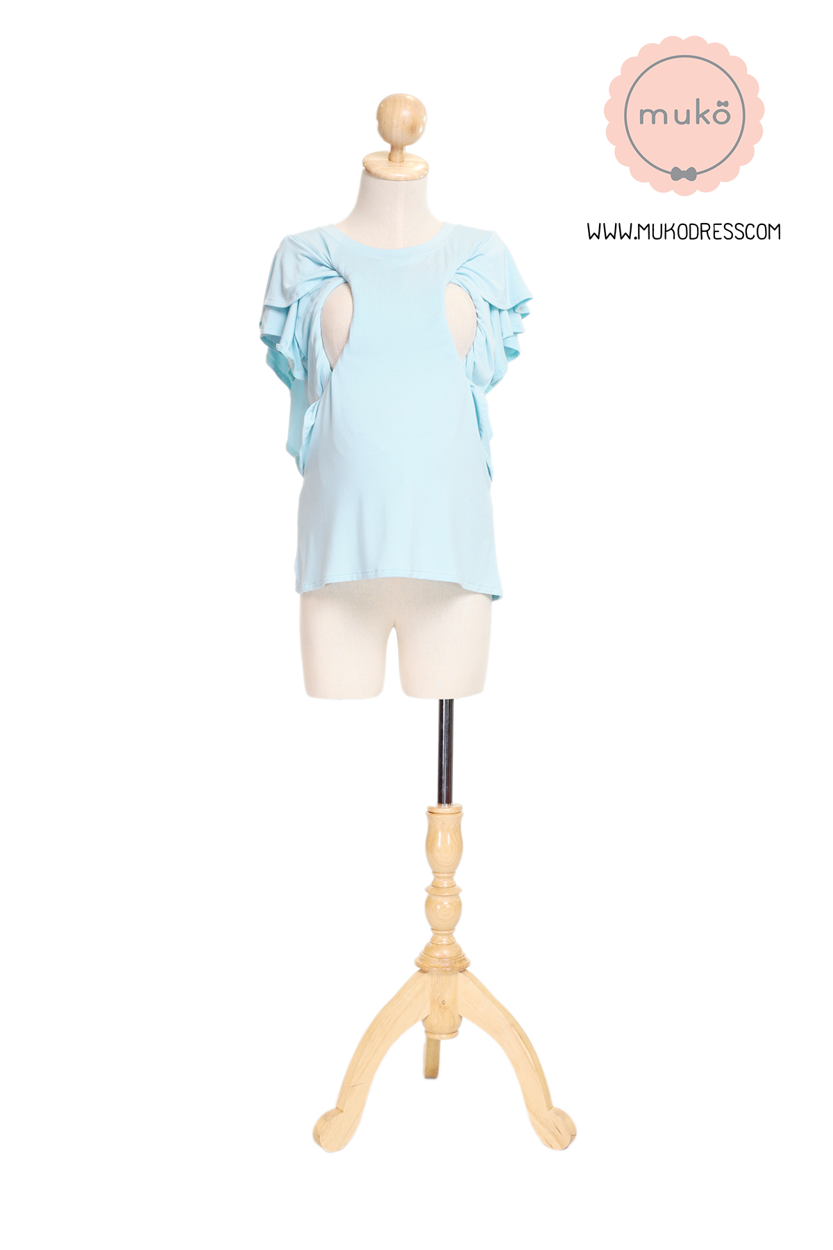 Muko Peach Berry เสื้อให้นม คลุมท้อง TC20-003 ฟ้า
