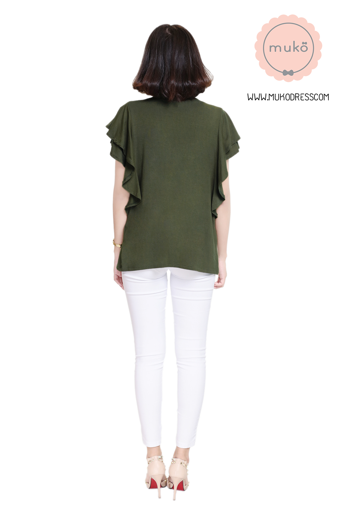 Muko Peach Berry เสื้อให้นม คลุมท้อง TC20-011 เขียวขี้ม้า