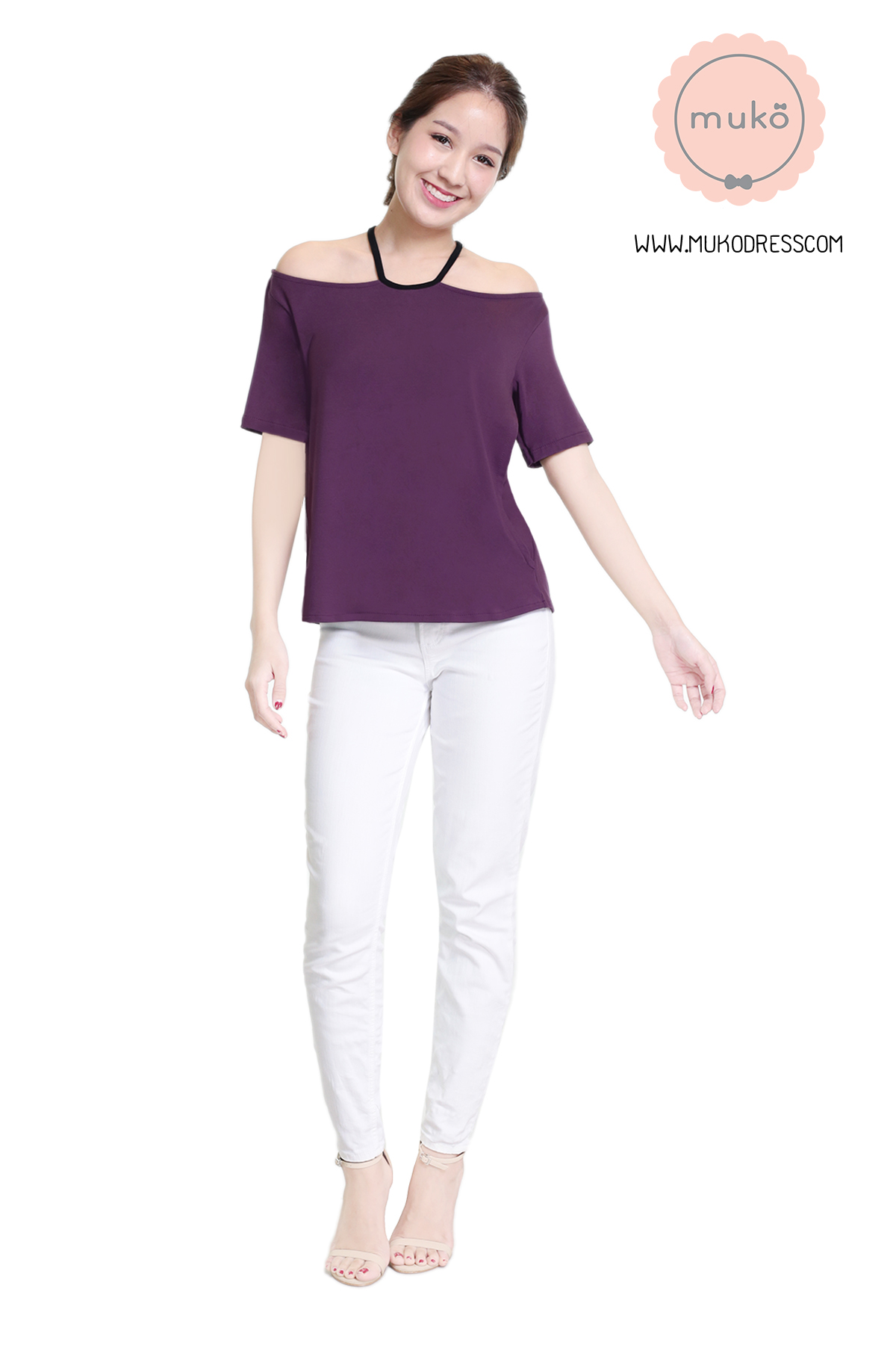 Muko Lynne เสื้อให้นม คลุมท้อง TC24-001 ม่วงเข้ม