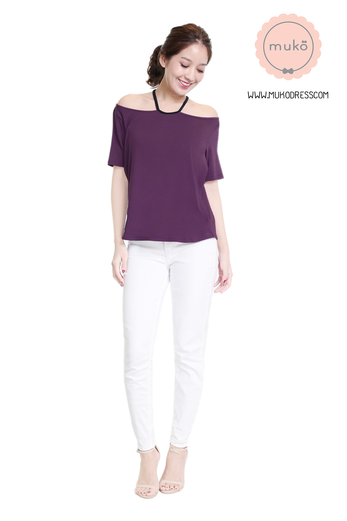 Muko Lynne เสื้อให้นม คลุมท้อง TC24-001 ม่วงเข้ม