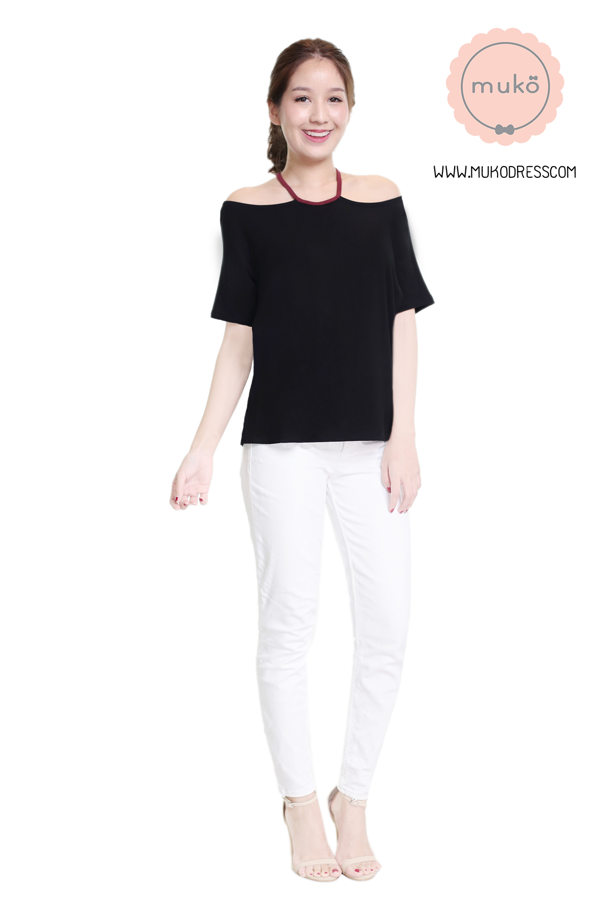 Muko Lynne เสื้อให้นม คลุมท้อง TC24-002 ดำ