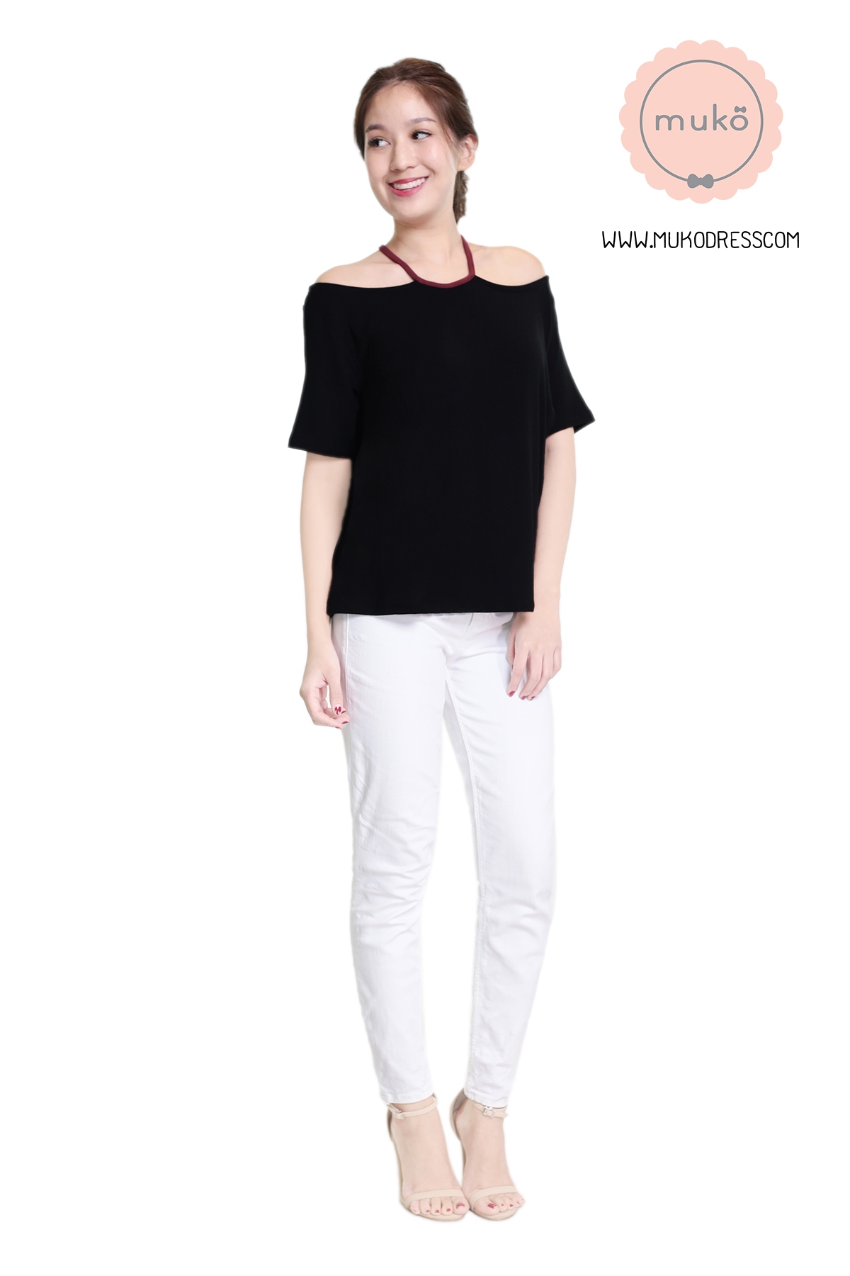 Muko Lynne เสื้อให้นม คลุมท้อง TC24-002 ดำ