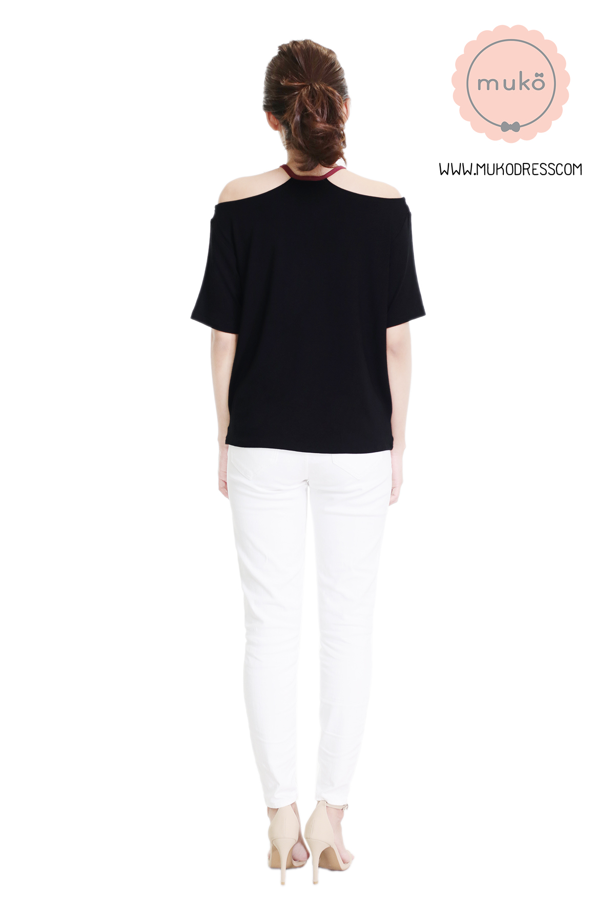 Muko Lynne เสื้อให้นม คลุมท้อง TC24-002 ดำ