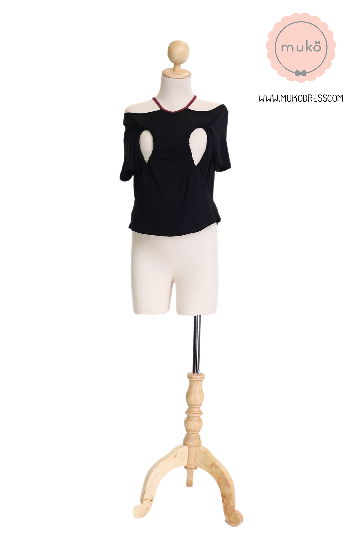 Muko Lynne เสื้อให้นม คลุมท้อง TC24-002 ดำ
