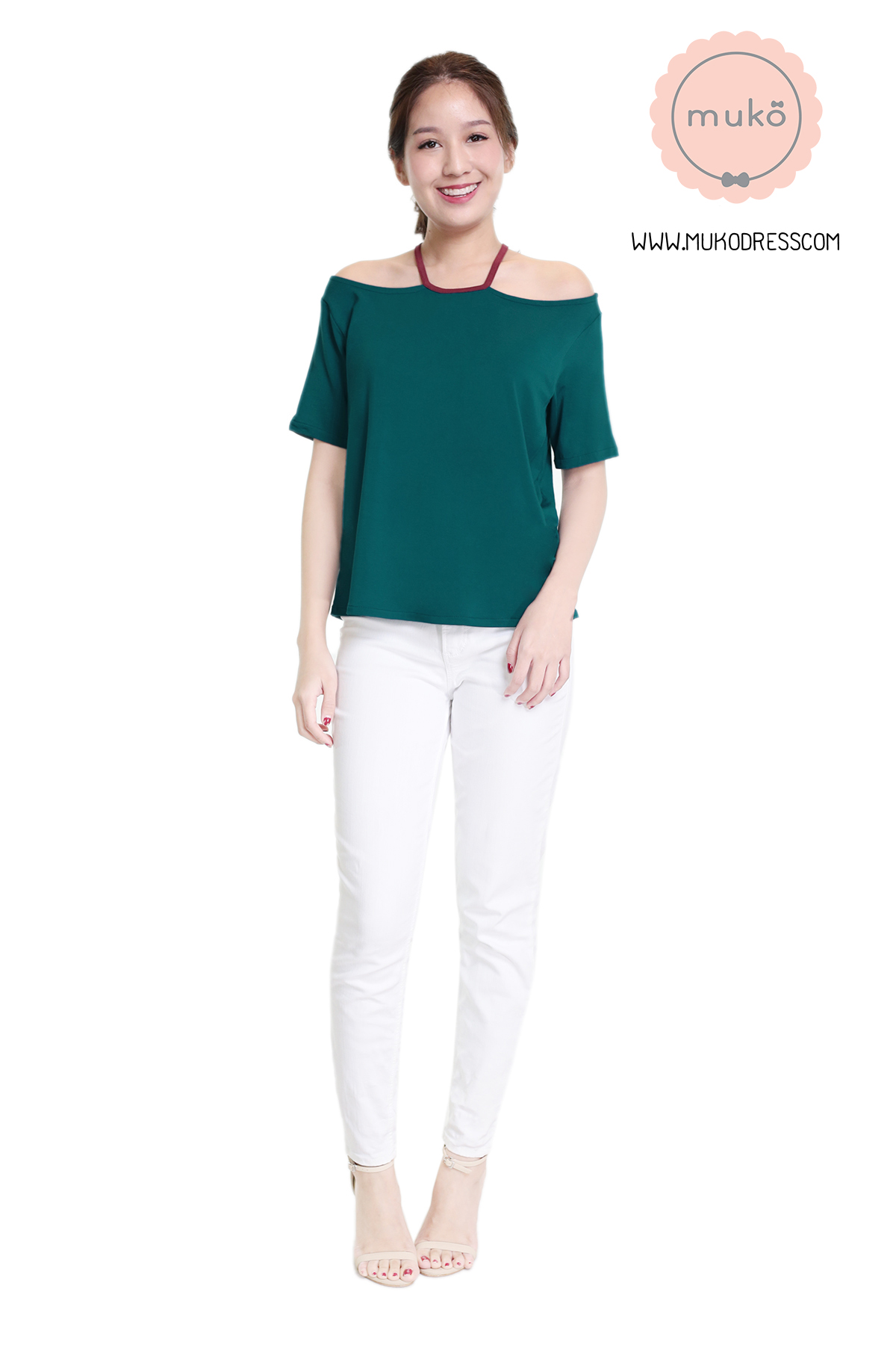Muko Lynne เสื้อให้นม คลุมท้อง TC24-005 ฟ้าทะเล
