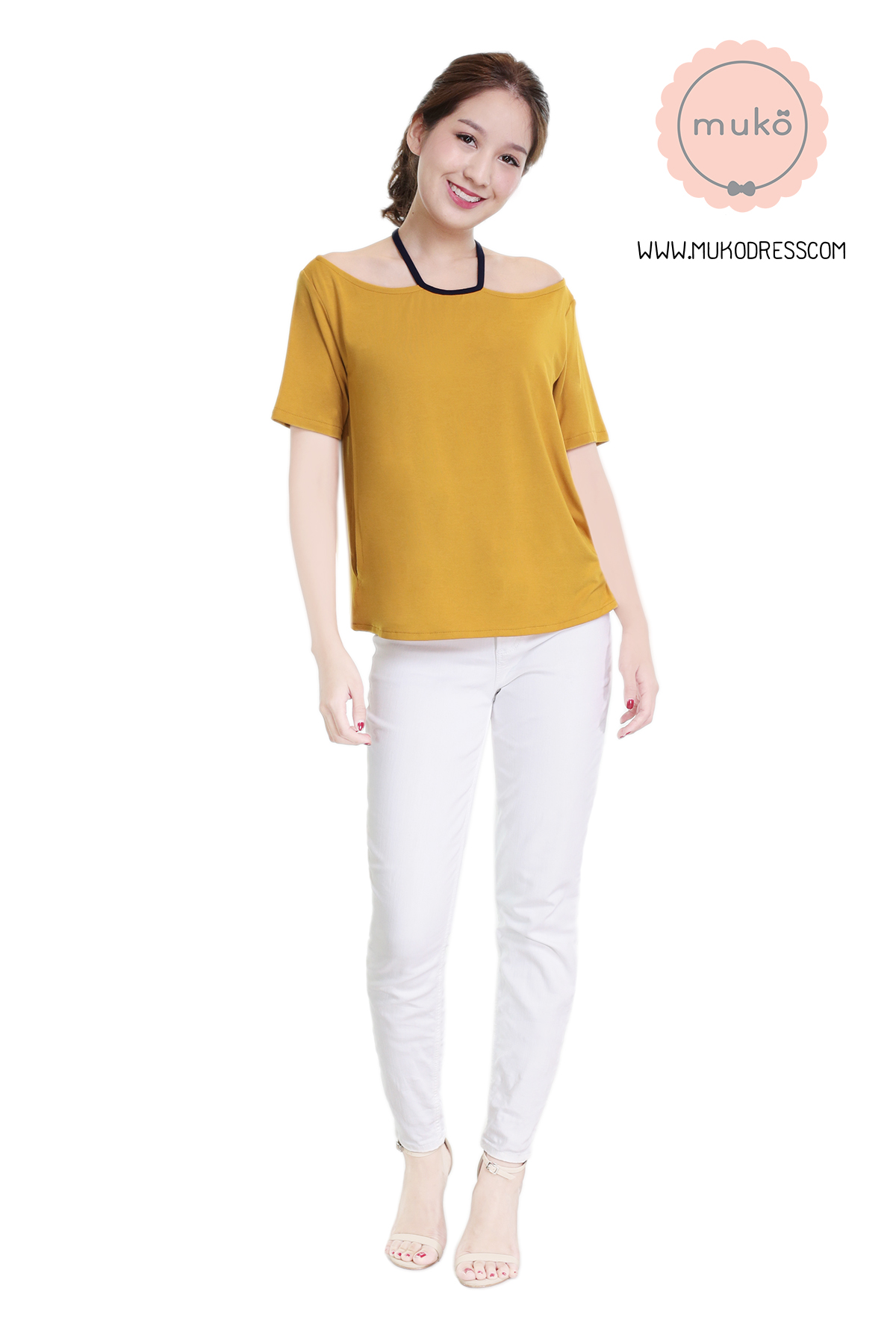 Muko Lynne เสื้อให้นม คลุมท้อง TC24-006 เหลืองมัสตาร์ด