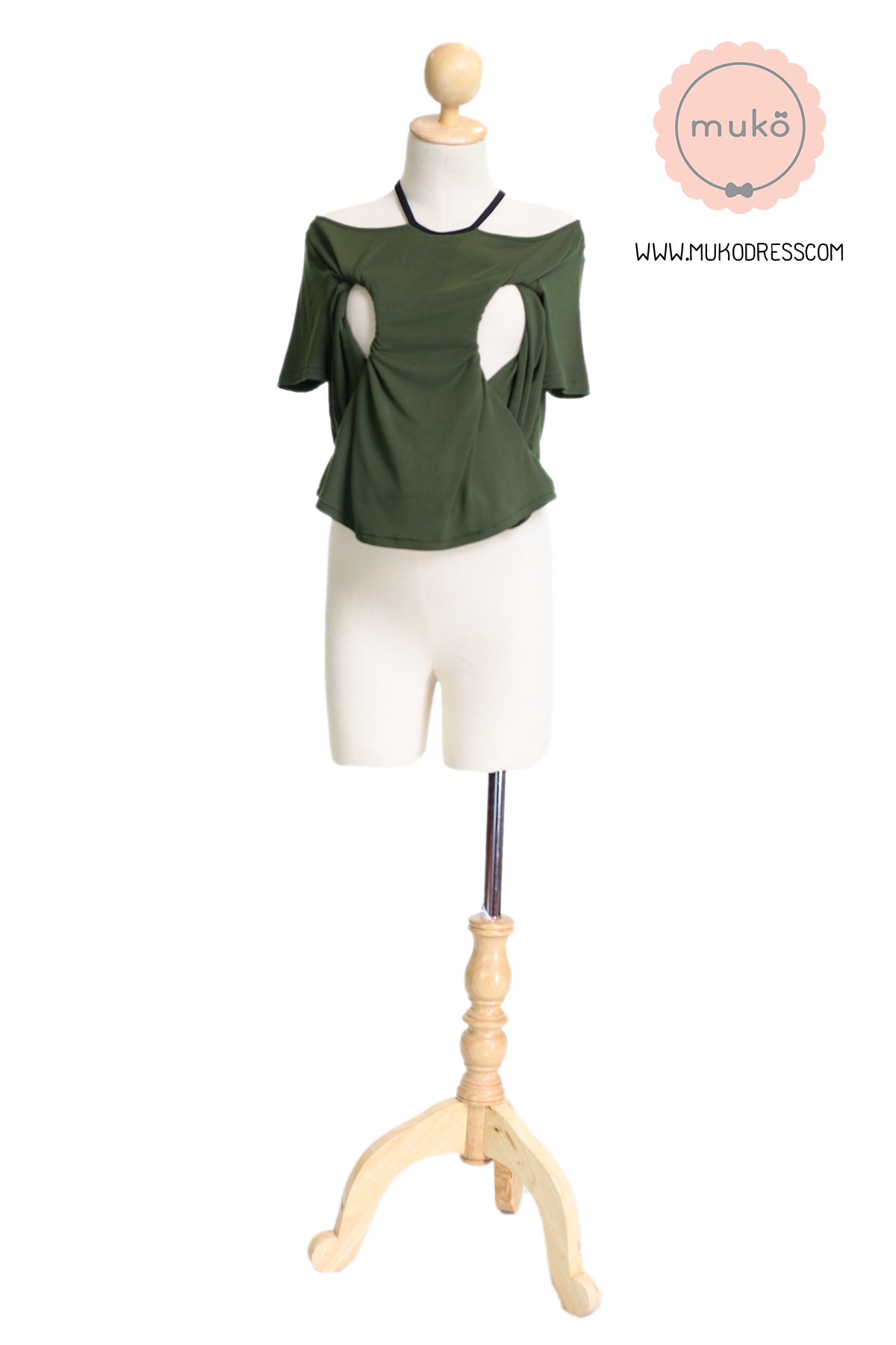 Muko Lynne เสื้อให้นม คลุมท้อง TC24-007 เขียวขี้ม้า Muko Lynne เสื้อให้นม คลุมท้อง TC24-007 เขียวขี้ม้า
