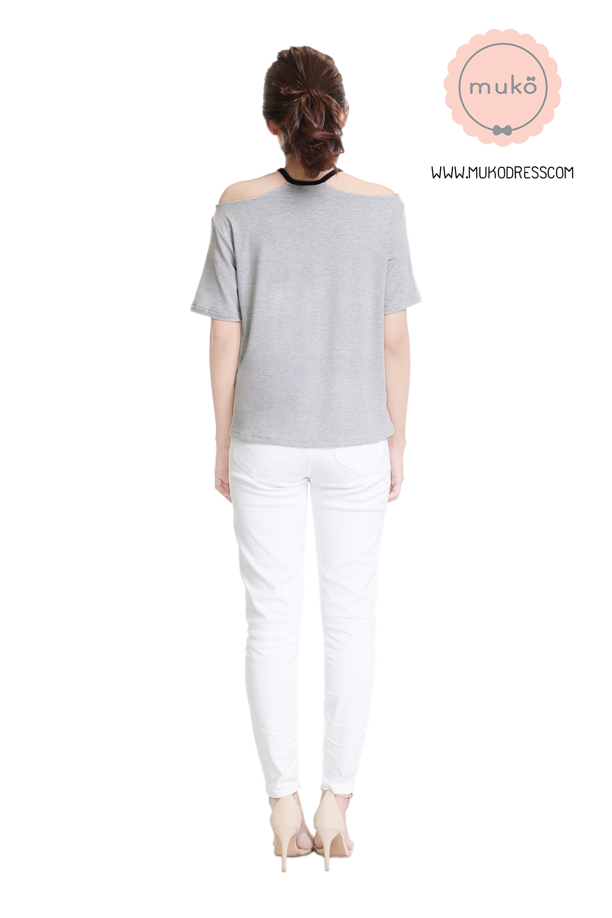 Muko Lynne เสื้อให้นม คลุมท้อง TC24-008 เทาอ่อน