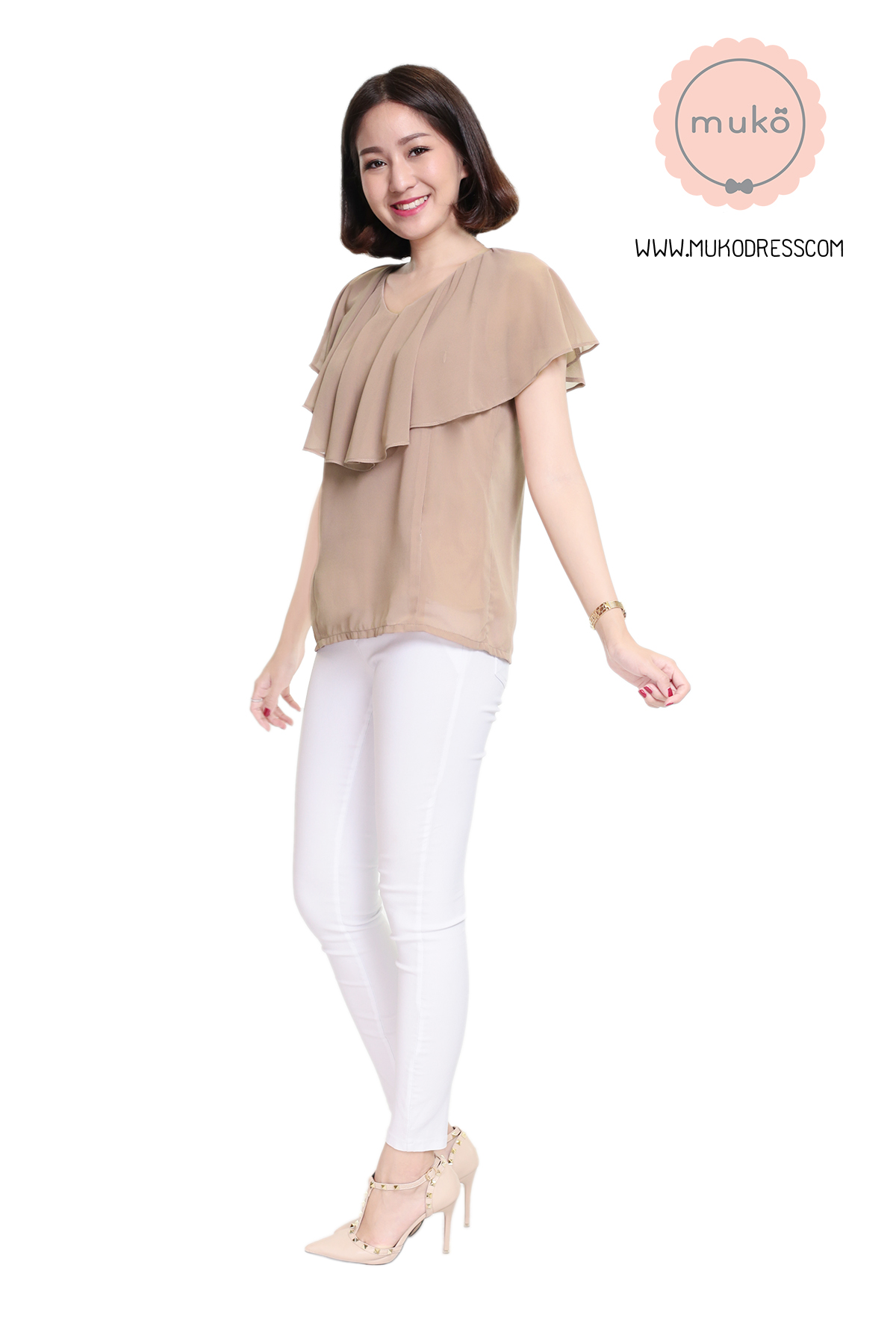 Muko Emma  เสื้อให้นม คลุมท้อง BSL03-010 สีเนื้อ