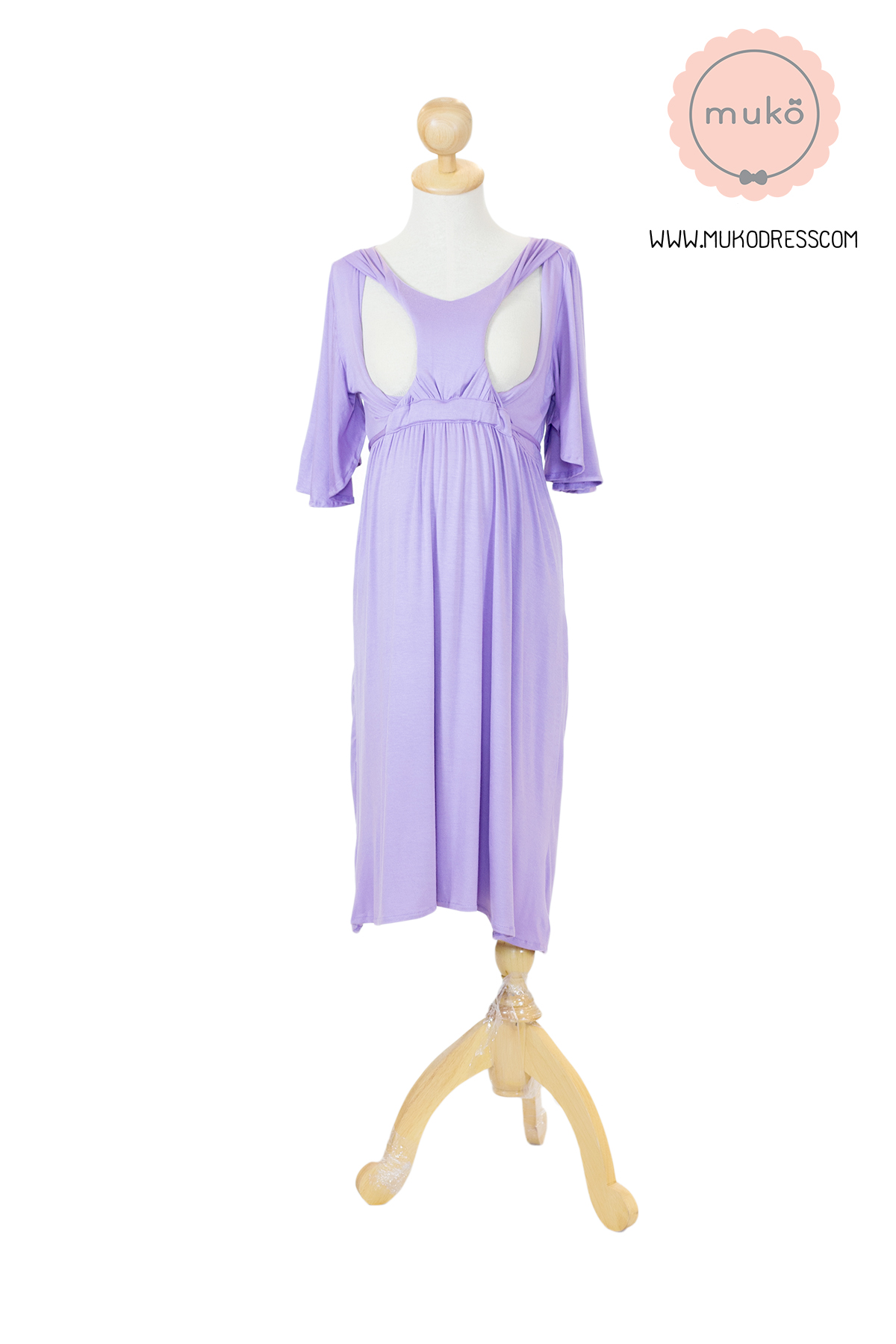 Muko BlueBell ชุดคลุมท้อง ชุดเปิดให้นม DR20-005 ม่วง