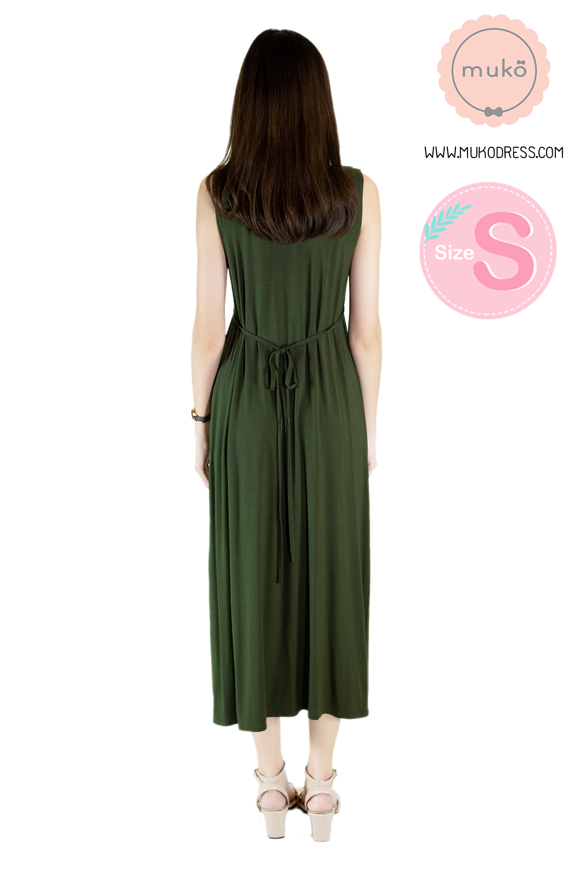 Muko Brownie เดรสให้นม คลุมท้อง size s MR02-023 เขียวขี้ม้า Muko Brownie เดรสให้นม คลุมท้อง size s MR02-023 เขียวขี้ม้า