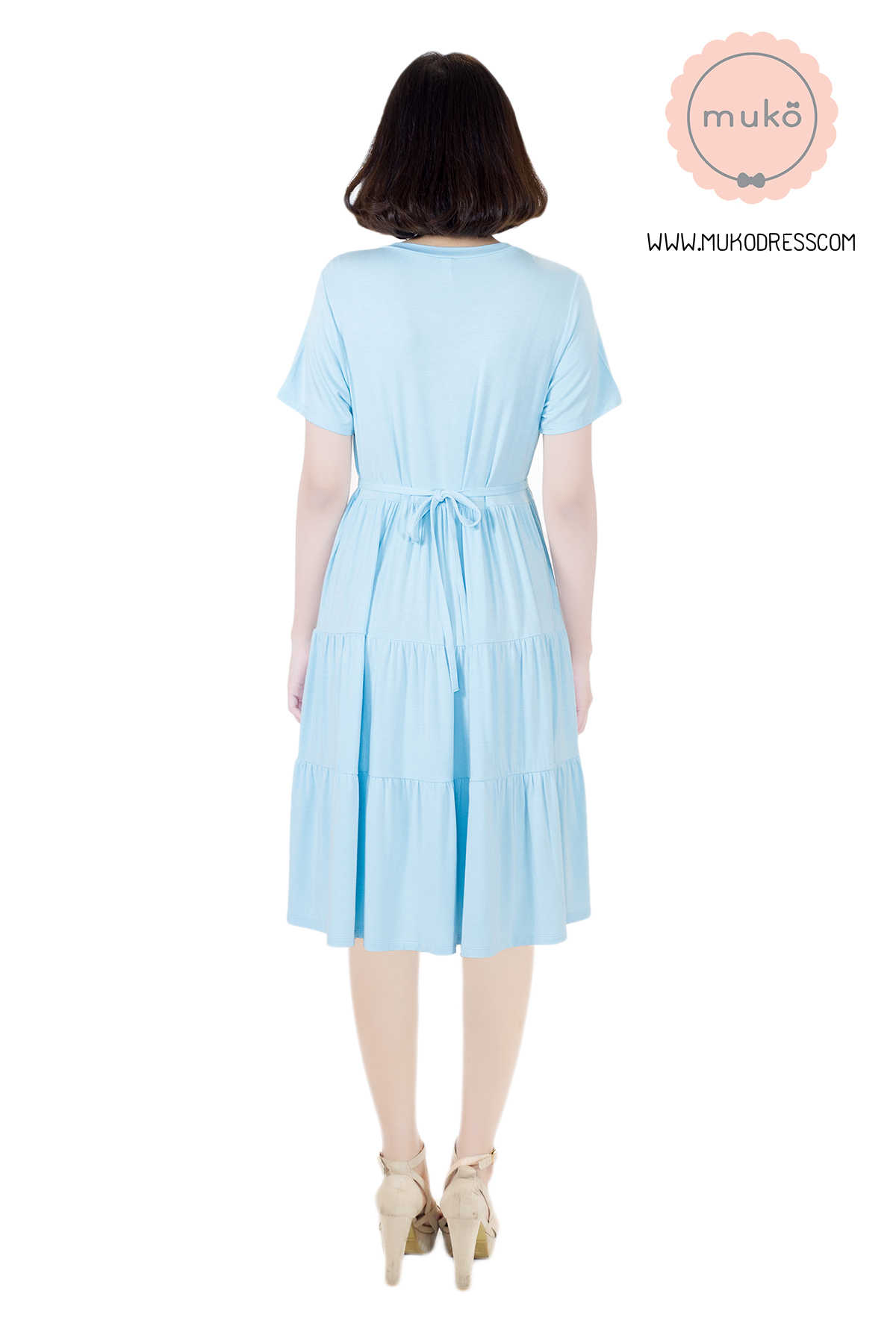 Muko Bello Betty เดรสให้นม คลุมท้อง DR02-011 ฟ้านม Muko Bello Betty เดรสให้นม คลุมท้อง DR02-011 ฟ้านม